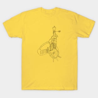 Zombie Ray Gun Blueprint Yellow T-Shirt